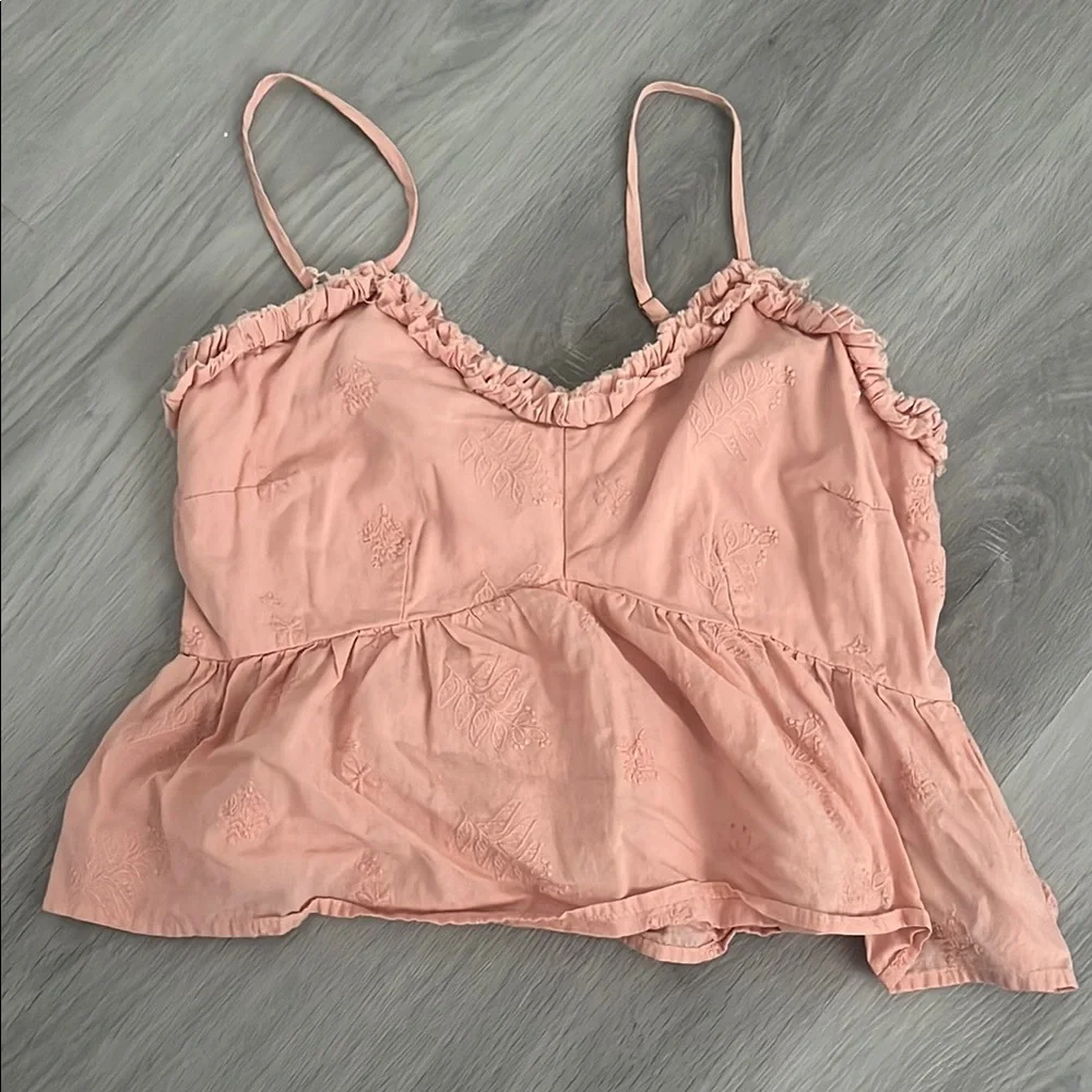 Women's Pink Ruffled Top - Picture 1 of 5